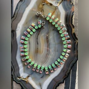 **RARE** J. Crew Iridescent Multi Crystal Sea Glass Collar Statement Necklace